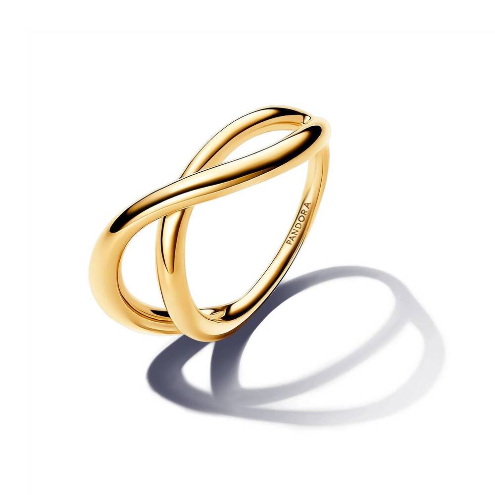NEW PANDORA women's organically shaped infinity ring in gold